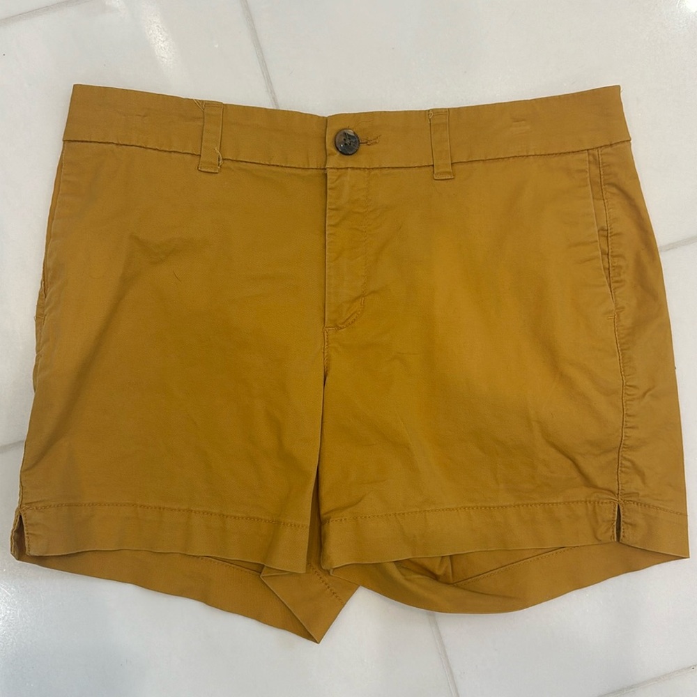 Women's Mustard Cotton Shorts